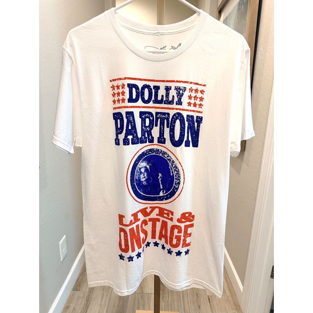 Dolly Parton Live Onstage Graphic T Shirt Women's M Country Music Concert Tee
